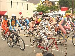 naked bicyclists